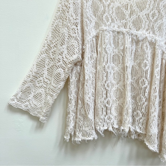 Free People Anthropologie Ripper and Torn Babydoll Tunic Cream Dress, Size XS/S - Picture 8 of 11